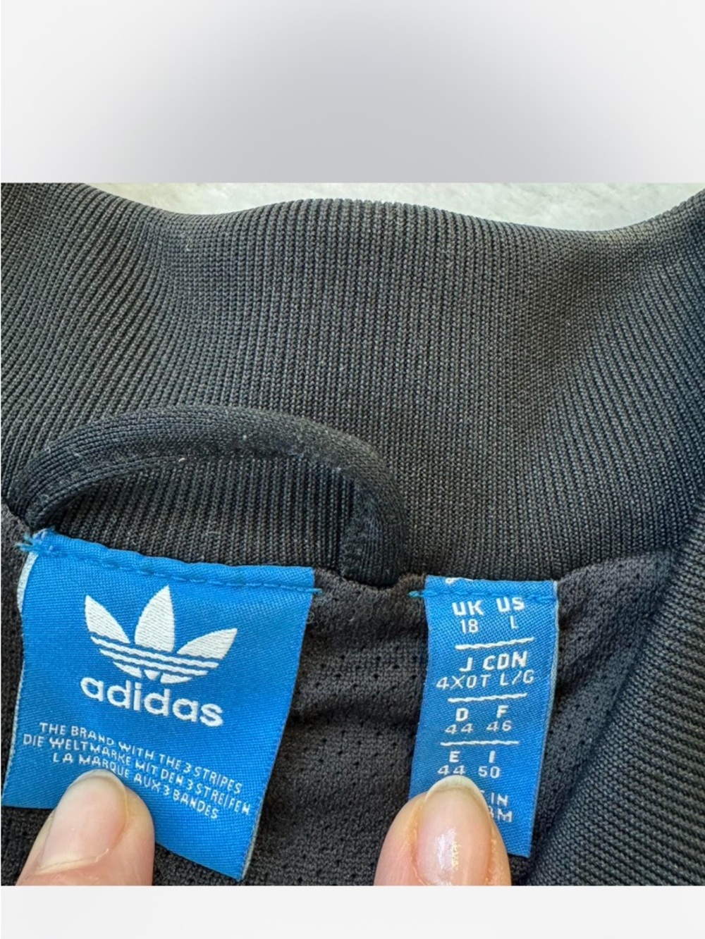 adidas Black Jacket with White Three-Stripe Detailing - Picture 3 of 7